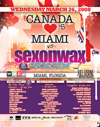 Canada Loves Miami vs Sex On Wax Wednesday March 26: Canada Loves Miami vs. Sex On Wax Pool Party
